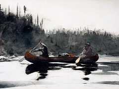 Guides Shooting Rapids, 1895 by Winslow Homer